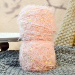 Pink Cotton Yarn, Soft Blended Yarn for Cozy Sweaters, Shawls, Crochet Accessories, Pastel Yarn Gift for Knitters and Handmade Craft Project