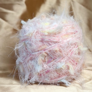 Peach Pink Cotton Blend Yarn: Soft Knitting Crochet Fiber Art