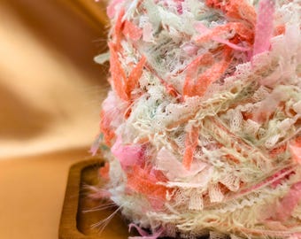 Art Yarn, Petal Breeze, Soft Yarn, Hand-Blended Fiber Yarn, Perfect for Knitting, Crochet, and DIY Projects, Fluffy yarn, Knitting Yarn