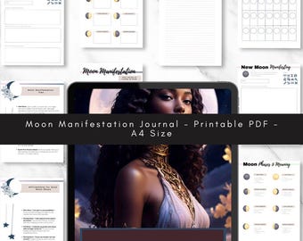 Moon Manifestation Journal: Lunar Cycle Planner (Printable PDF A4)