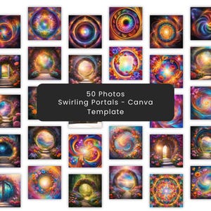 Swirling Portals Stock Photos: Colorful Energy Healing Canva Template
