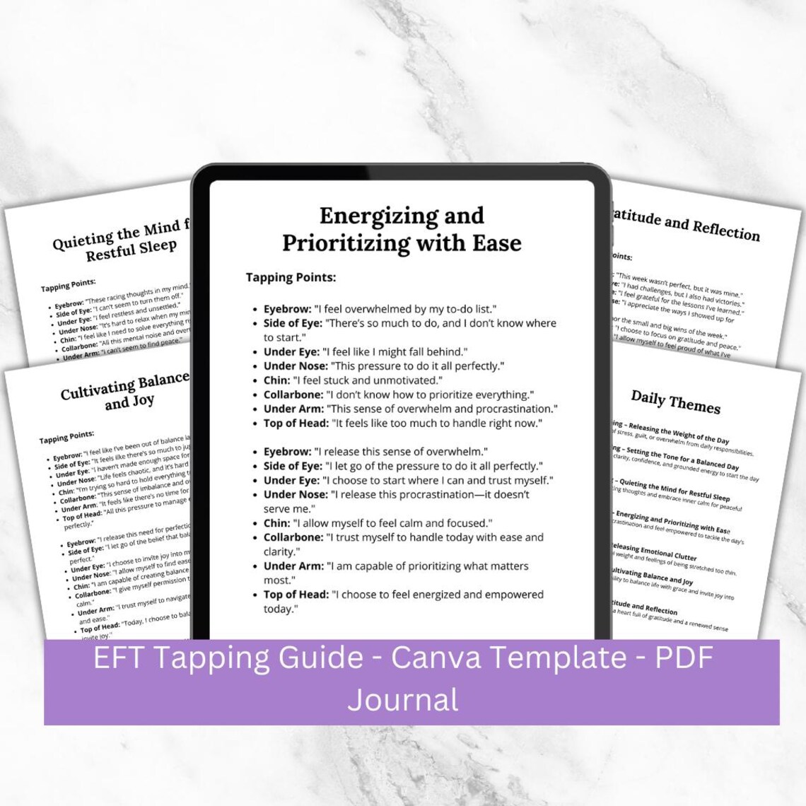 EFT Tapping Guide: Emotional Freedom Techniques, Daily Journal (canva ...