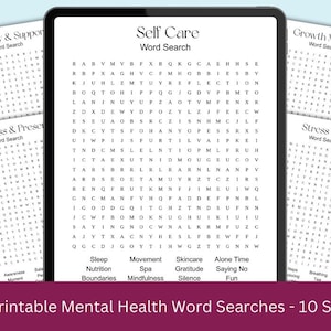 Mental Health Word Search: Self-Care Activities (PDF Download)