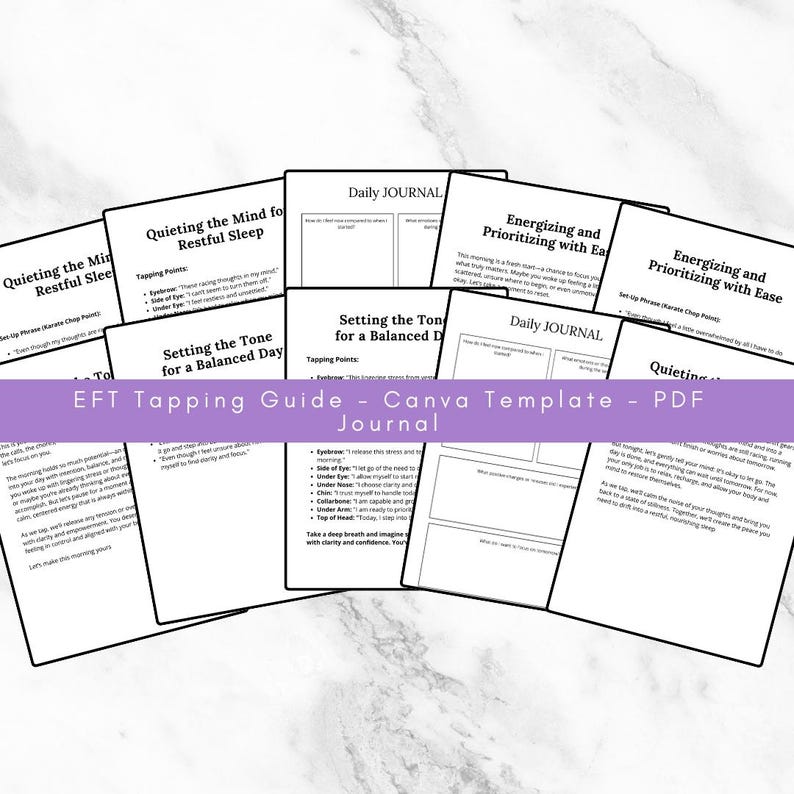 EFT Tapping Guide: Emotional Freedom Techniques, Daily Journal (canva ...