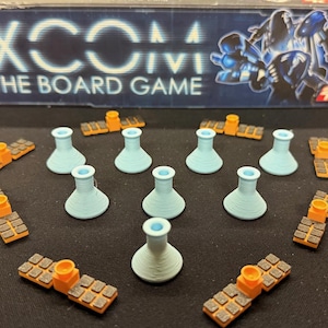 XCOM デラックス ゲームトークン (衛星 8 個とビーカー 8 個) | 3D プリント可能