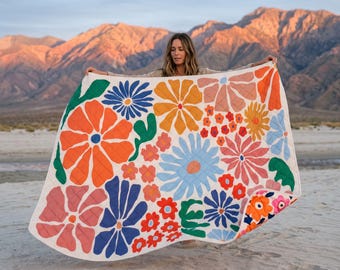 The Tulee - Waterproof Reversible Beach Pet Blanket 60x70, Sandproof Picnic Blanket for Family and Dogs, Machine Washable