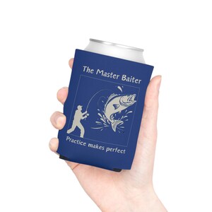 Blauer Fischen-Dosenkühler, Fischer-Geschenk, Fischen-Liebhaber-Getränkeärmel, lustiger Fischen-Dosenhalter, Fischen-Cuzzy, Fischen-Coozie