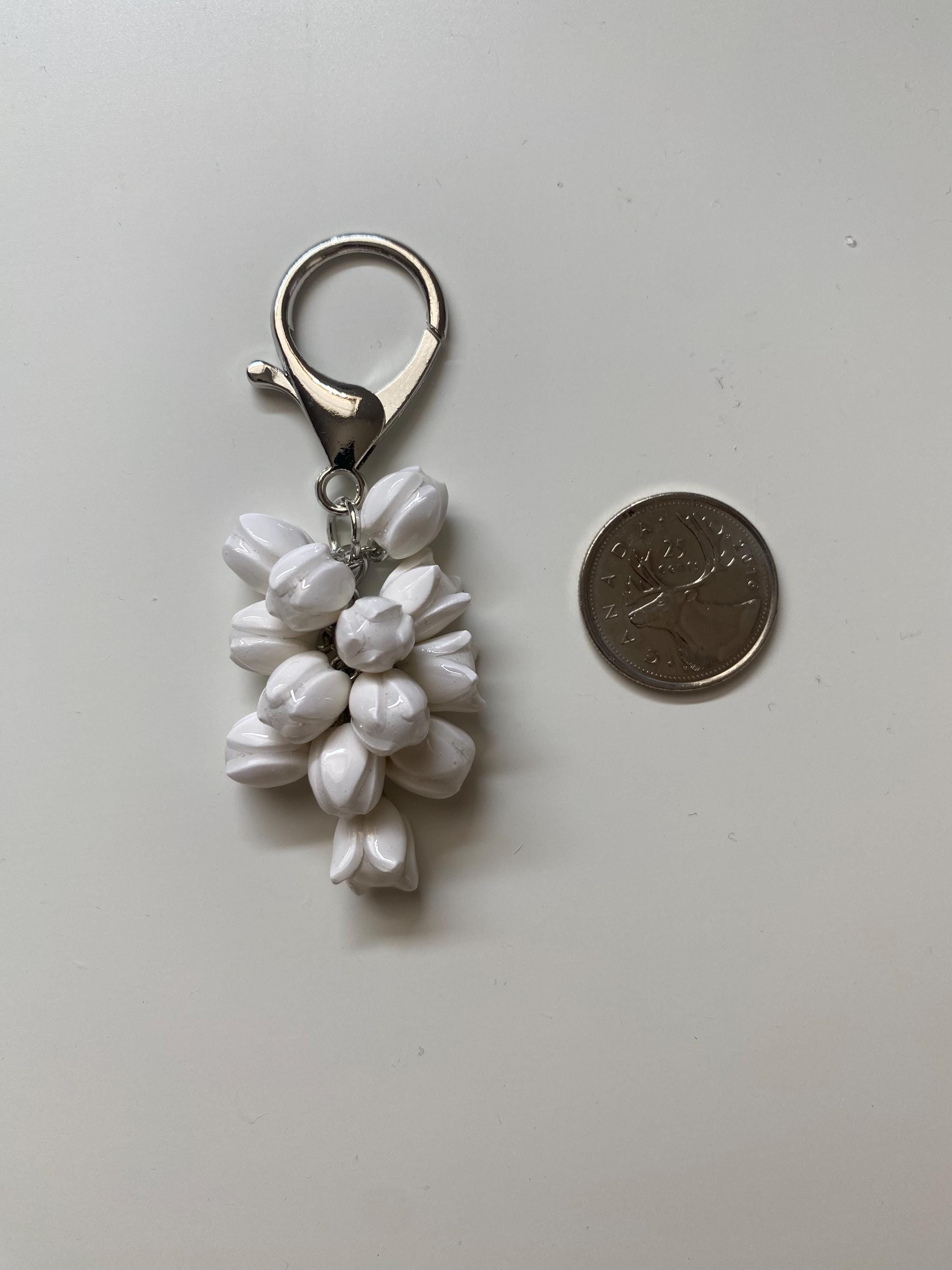Malli Poo (jasmine Flowers, No Stem) Keychain | Tamil, South