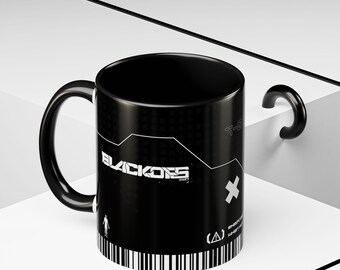Accent Coffee Mug, BlackOps Futuristic Sci-Fi Design, Gaming Mat Matching Cup, Gaming, Gamer Gift, Geeky Mug, Video Games, Coffee Lover