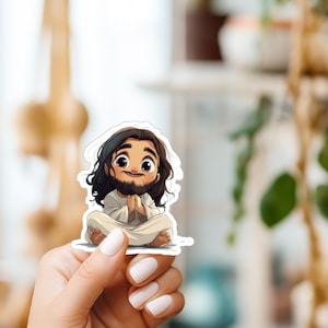 Water Bottle Stickers, Jesus Christ Sticker, Cute Cartoon Jesus, Biblical Gift, Laptop Stickers, Notebook Stickers