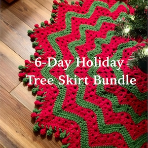 6-Day Holiday Tree Skirt Bundle - Crochet Patterns by Betty McKnit