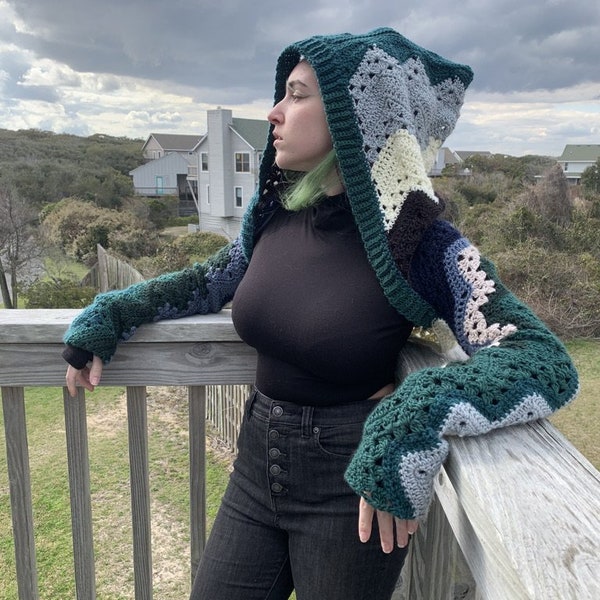 6-Day Shrug with Hoodie - Crochet Pattern by Betty McKnit