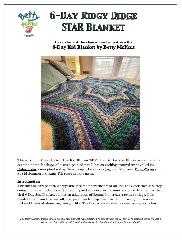 40 Fabulous Crochet Star Blankets and Patterns You Must Make 25 6-Day Ridgy Didge Star Blanket Crochet Pattern by Betty