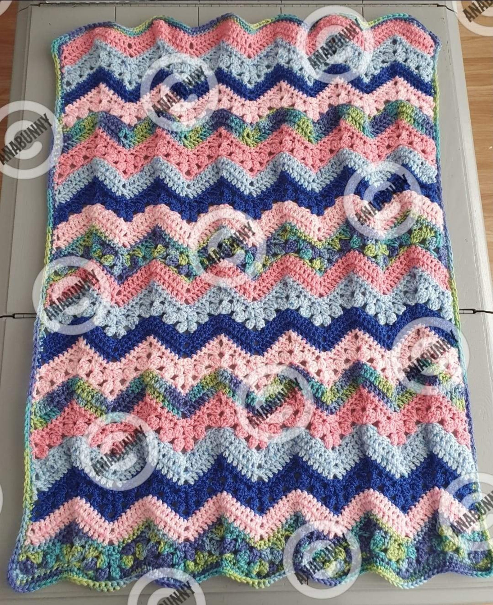 The 6day Kid Blanket A Crochet Pattern by Betty Mcknit Etsy UK