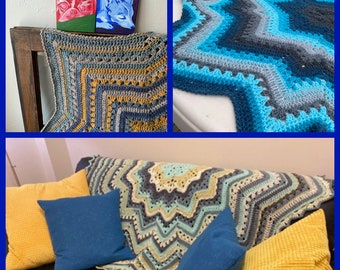 6-Day Star, Superstar, and Supernova Blankets by Betty McKnit - Crochet Pattern Bundle