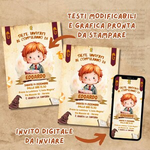 Magical Birthday Invitation, Little Wizards of the Magic School, EDITABLE, Printable Template, Digital Invitation Instant Download