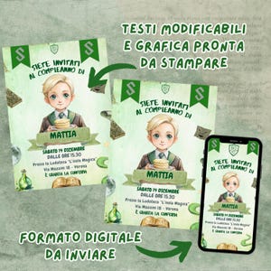Little Wizards School of Magic Child Birthday Invitation, EDITABLE, Printable Template, Digital Invitation Instant Download