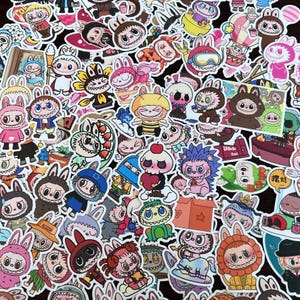 100 assorted LABUBU sticker pack, Cute labubu stickers for phone, notebook, waterbottle, laptop, kawaii stickers, super cute labubu sticker