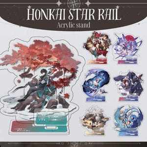 Honkai Star Schiene Acrylständer, Honkai Star Schiene 6 In Aufsteller, HSR Actionfigur, Honkai Einschlag Aufsteller, Aventurin, Glühwürmchen