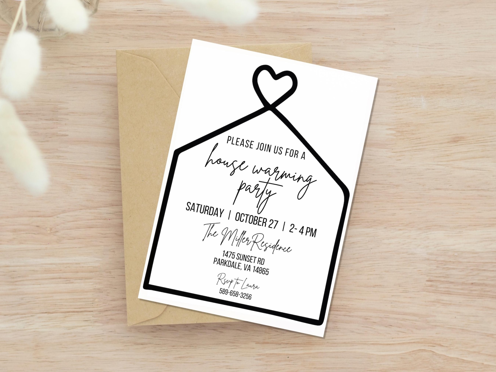 Minimal House Warming Invitation Simple Editable Housewarming Evite ...