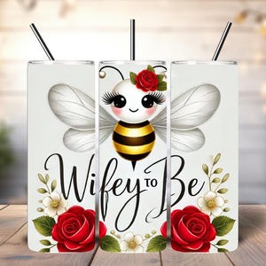 Kubek na kubek dla żony ~ Uroczy clipart z pszczołami - Projekt dla żony z różami - Natychmiastowe pobranie na wesele lub zaręczyny