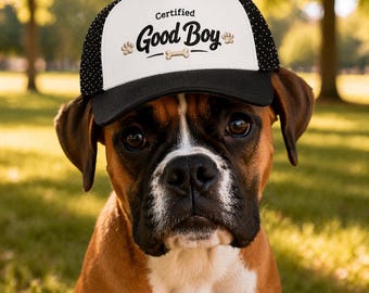 Certified Good Boy Hat, Funny Dog Hat, Dog Dad Cap, Pet Lover Gift, Cute Puppy Hat, Dog Mom Gift, Trucker Hat
