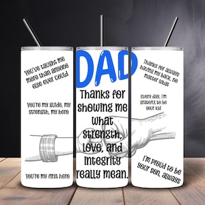 Un sincero homenaje al PAPÁ: gracias por mostrarme lo que realmente significan la fuerza, el amor y la integridad. Tarjeta perfecta para el Día del Padre.