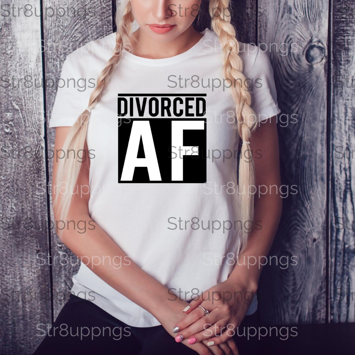 Bold DIVORCED AF Graphic Design for Instant Download Modern