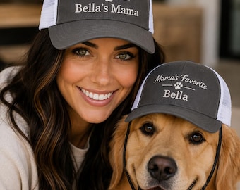 Personalized Dog Mom Trucker Hat, Custom Embroidered Hat with Dog Name, Matching Dog & Owner Hat, Gift for Dog Mom, Richardson 112 Cap