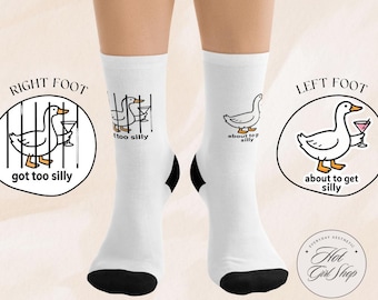 Lustige Gänse-Socken: Recycelte Polymischung, Unisex-Passform