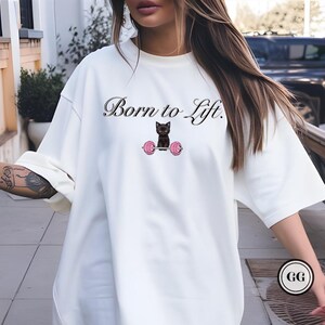 Born To Lift Funny Cute Gym Women&#39;s Softstyle T-Shirt, Workout Tee, Fitness Shirt, Gym Apparel, Athletic Top, Gym Gift, Gym T shirt, T-shirt