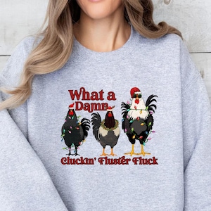 Christmas Chicken Sweatshirt, Funny Christmas Shirt, Chicken Lover Gift, Womens Holiday Sweaters, Christmas Crewneck, Chicken Holiday Shirts