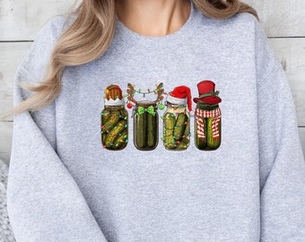 Christmas Pickle Sweatshirt, Holiday Canning Season, Funny Tee