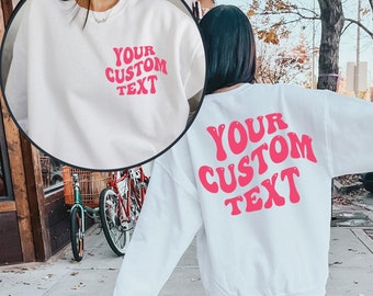 Personalized Wavy Text Sweatshirt, Retro Custom Quote Shirt