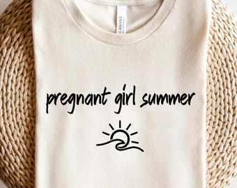 Funny Pregnant Girl Summer T-Shirt – Maternity Announcement Tee