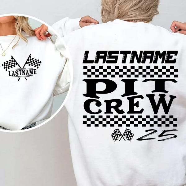 Custom Pit Crew Sweatshirt, Personalized Racing Family Shirt