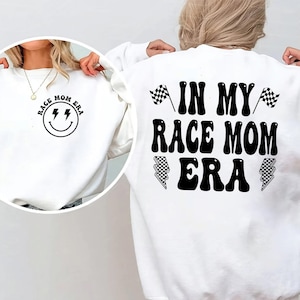 In My Race Mom Era Sweatshirt, Race Mom T-Shirt, Mama Racing Crewneck, Retro Racing Mom, Mom Gift, Checkered Raceday Shirt, Moto Mom Shirt