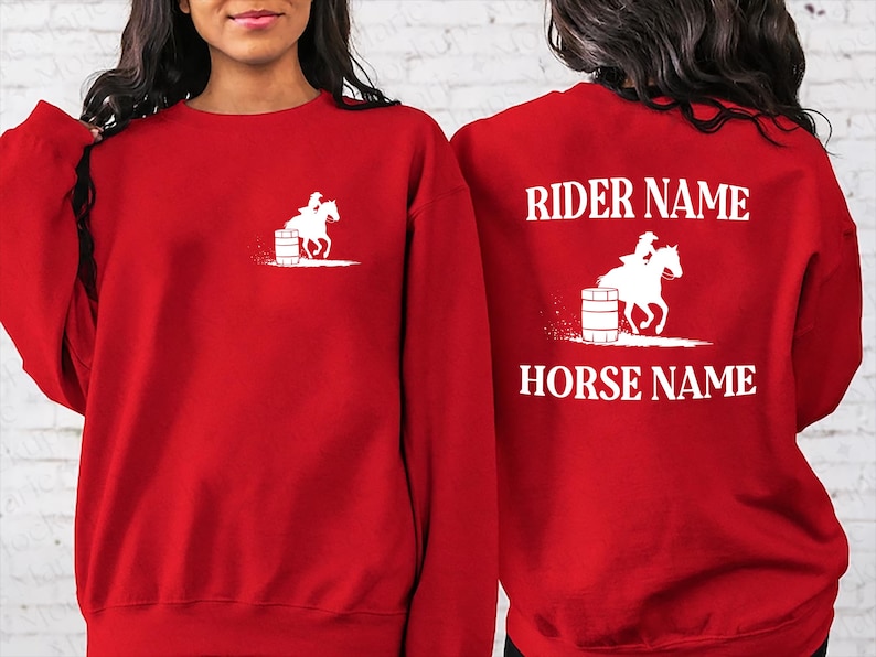 Custom Barrel Racing Shirt, Personalized Rider Horse Name, Barrel Racer ...