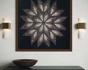 Handmade Marbling Paper Star Wall Art, 3D Plaster Decor