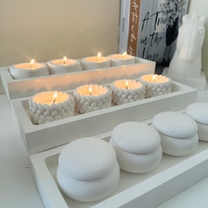 Tealight candle holder set , Concrete Tea Light Holder , Candle holder