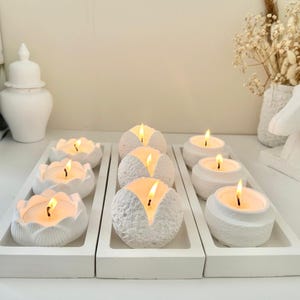 Jar Soy Wax Candle Set ,  Scented Candle, Handmade Candle , Concrete Vessel , Housewarming Gift Idea,  Container Candle ,  Wedding Favor