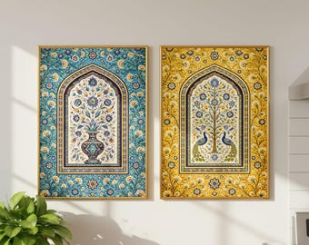 Mystical Ornamental Arch Wall Art Set, Vintage Botanical Print Decor (Digital Download)
