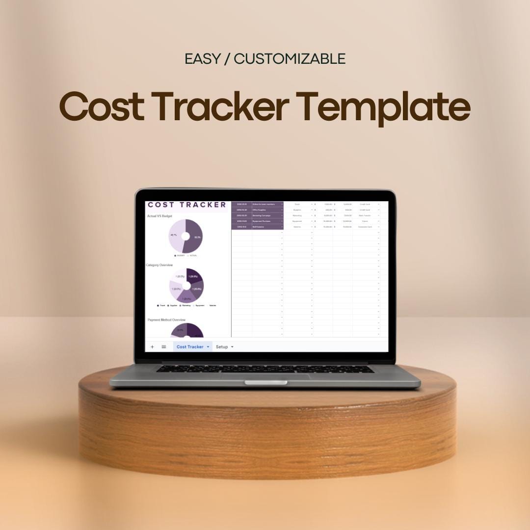 Cost Tracker Template Editable Budget Planner, Google Sheets, Digital ...