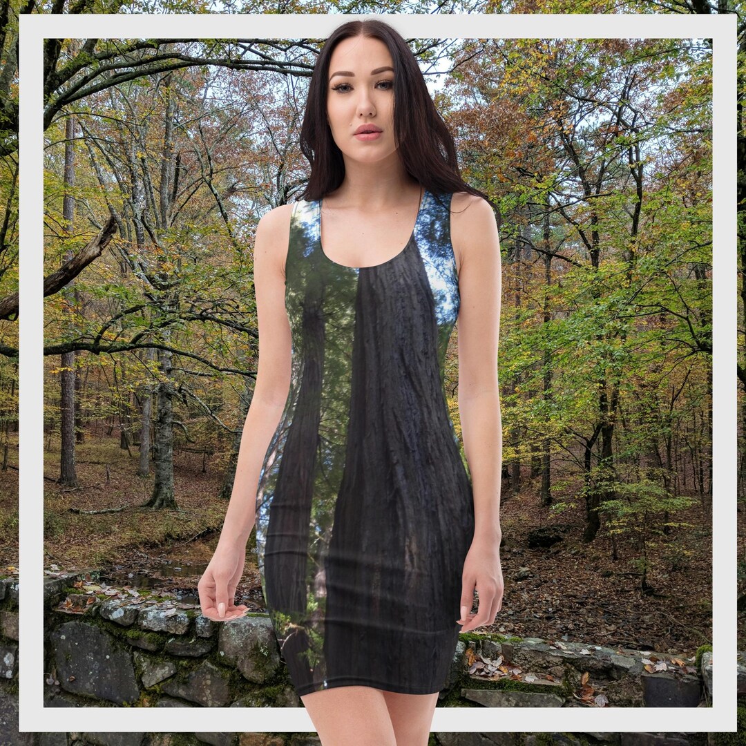 Redwood Tree Dress, Forest Art , Womens Short Dress, Nature Clothes - Etsy
