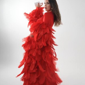 dramatic red gown for birthday or bridal morning