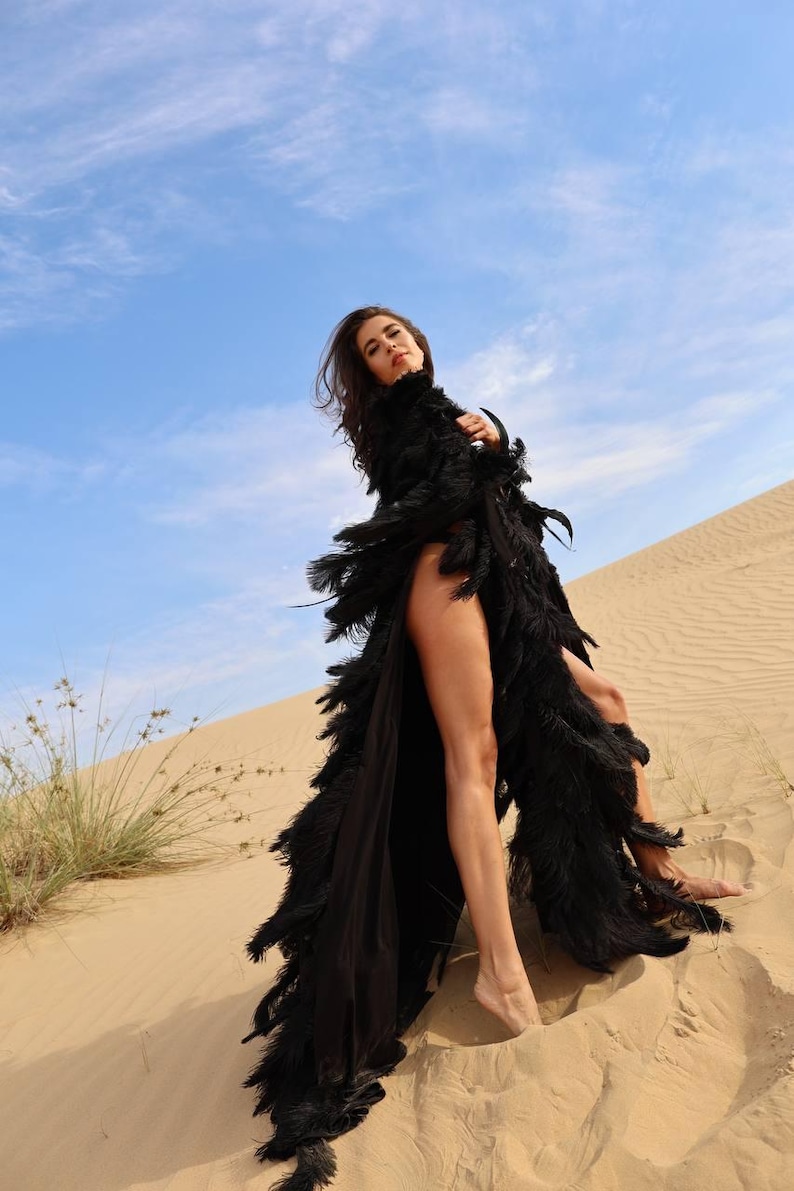 dark angel outfit with feathers for photoshoot or performance
