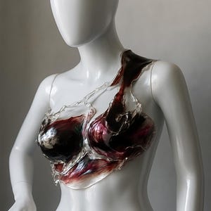 Custom Chrome Armor Corset Bustier Top, Cosplay Breastplate Armor Costume, Metal Bra Festival Outfit, burning man rave outfit