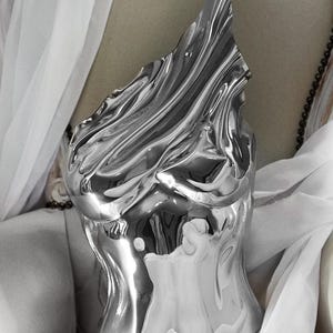Silver metal custom corset bustier top, breastplate armor costumes cosplay metal bra, burning man rave outfit, photoshoot corset