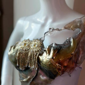 Gold armor custom made corset bustier top Exclusive Art Artistic