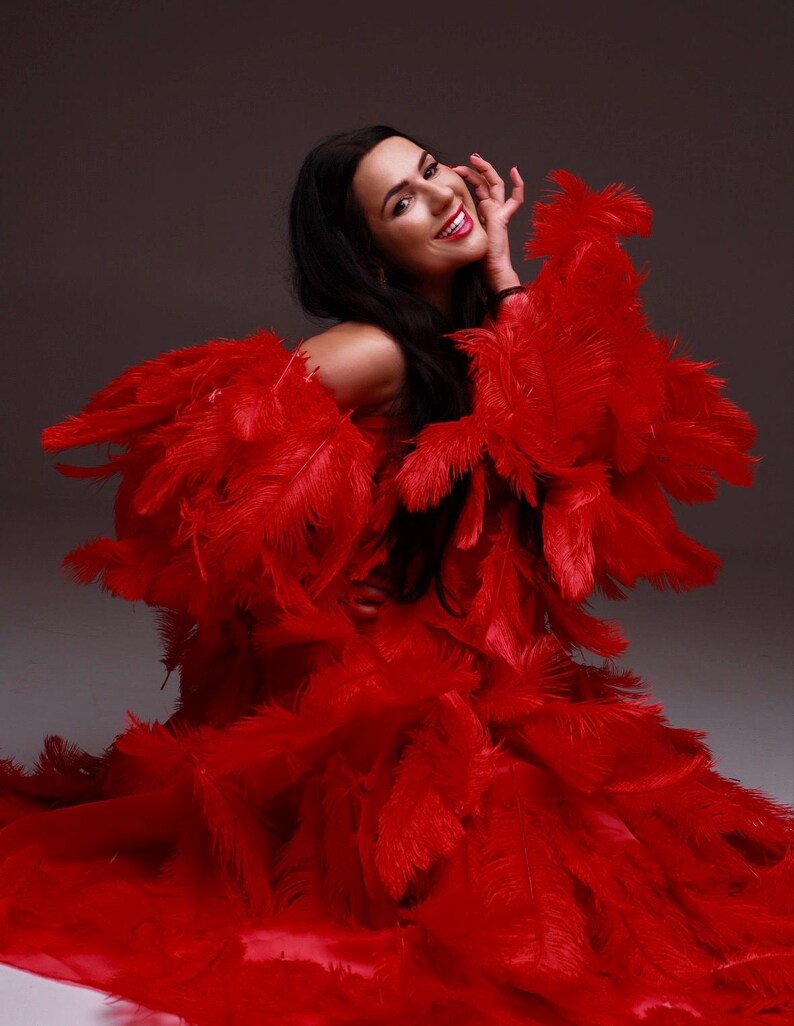handmade red cape robe gift for wife